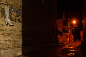 The alley after an evening summer rain; Algoma, WI 2010; © 2022 Jason Houge, All Rights Reserved; Algoma_033