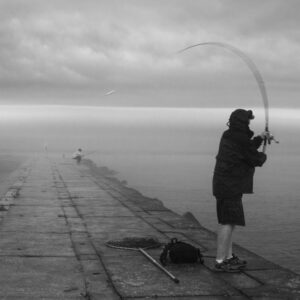 Local fishermen on the south pier; Algoma, WI 2010; © 2022 Jason Houge, All Rights Reserved; Algoma_046