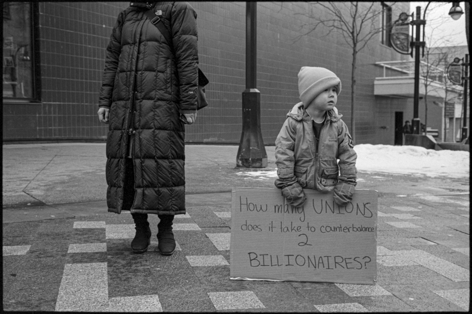Wisconsin Workers Rights Protest; Madison, WI 2011 (Children of Solidarity); © 2020 Jason Houge, All Rights Reserved; VoTP_021