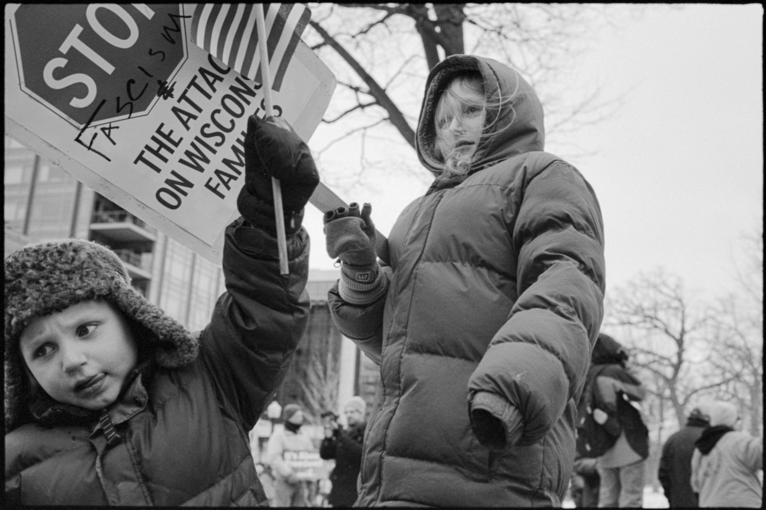 Wisconsin Workers Rights Protest; Madison, WI 2011 (Children of Solidarity); © 2020 Jason Houge, All Rights Reserved; VoTP_027